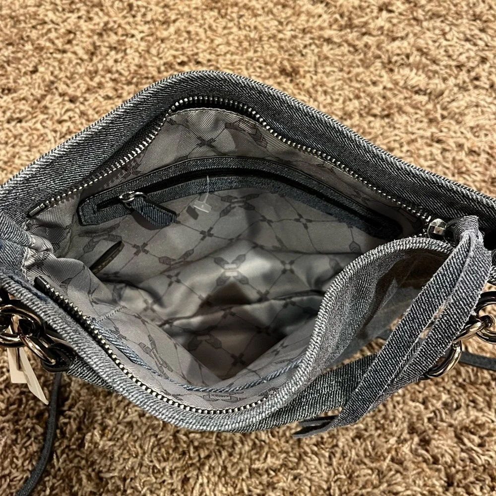 *SOLD* NWT Aimee Kestenberg Leather Convertible Crossbody - Onyx - Dark Denim - Picture 10 of 13